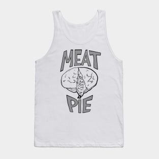 Meat pie - black and white - line work - graphic text Tank Top